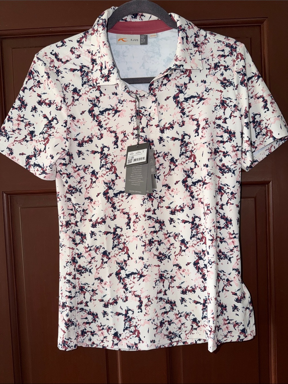 KJUS Enya Printed Golf Polo Women’s M 38 UPF 50+ Performance NWT $119